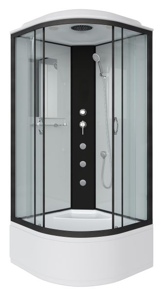 Душевая кабина Niagara NG-6708-14G с гидромассажем 90x90см чёрный/прозрачное