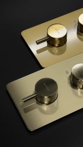 Встраиваемый смеситель для душа Boheme Cell 134-2-MG термостатический золото матовое