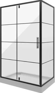 Душевой уголок Niagara NG-0220-08 BLACK 120x80см чёрный/прозрачное