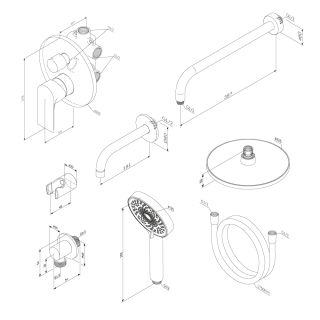 Встраиваемая душевая система Damixa Apollo 947510000 хром Встраиваемая душевая система Damixa Apollo 947510000 хром