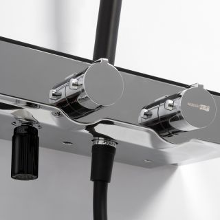 Душевая стойка WasserKRAFT Abens Thermo A114.162.218.CB T с термостатом чёрный матовый