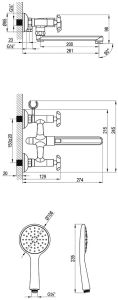 Смеситель для ванны Lemark Practica LM7513C хром