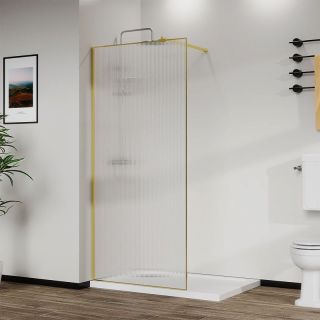 Душевая перегородка Azario Walk-in AZ-271-120-BGL-CRF 120 см профиль брашированное золото стекло рифлёное