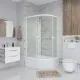 Душевая кабина Niagara Promo P90/70/40L/MT/BK 90x70 см без крыши профиль белый стекло матовое