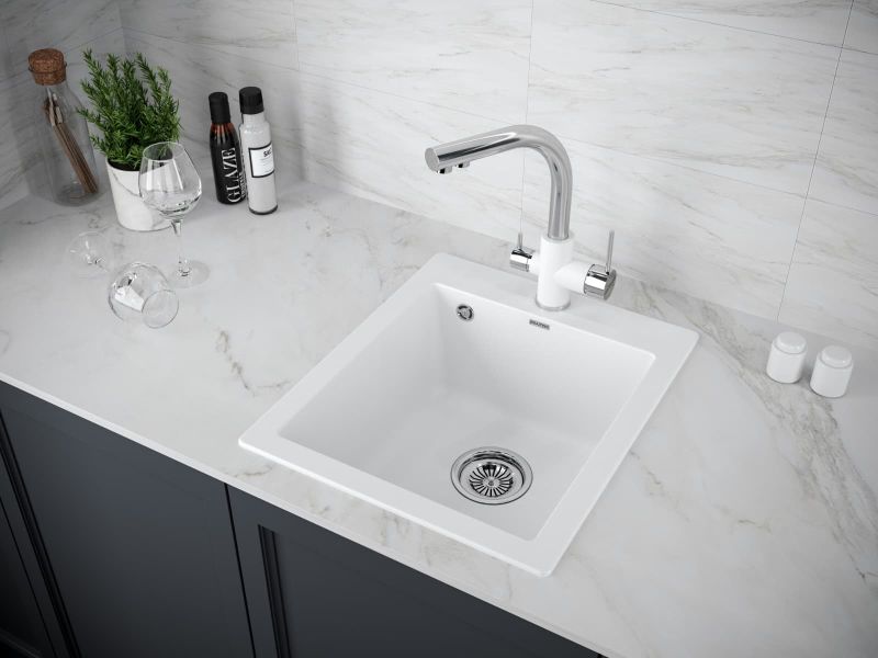 Мойка кухонная Paulmark Kante PM104249-WH белый Мойка кухонная Paulmark Kante PM104249-WH белый