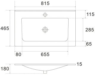 Раковина керамическая Art&Max 80см AM7117-80 Раковина керамическая Art&Max 80см AM7117-80