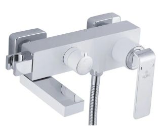 Смеситель для ванны Rose R1402F белый/хром Смеситель для ванны Rose R1402F белый/хром