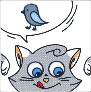 Плитка Kerama Marazzi NT\A133\5009 Декор Кошки-Мышки. Рыбка матовый 20x20x0,69