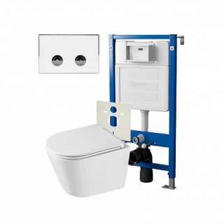 Комплект унитаза с инсталляцией Point Элемент PN48327WC с сиденьем Микролифт Комплект унитаза с инсталляцией Point Элемент PN48327WC с сиденьем Микролифт
