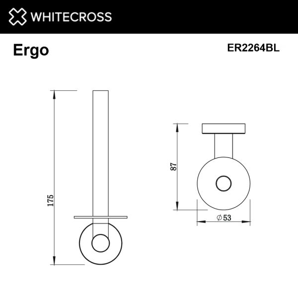 Держатель запасного рулона туалетной бумаги WHITECROSS Ergo ER2264NIB брашированный никель