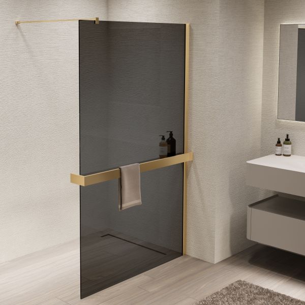 Душевая перегородка Vincea Walk-In VSW-1HR120CGG, 1200*2000, матовый золотой, стекло тонированное1HR120CGG