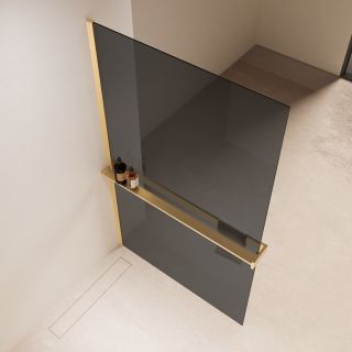 Душевая перегородка Vincea Walk-In VSW-1HR120CGG, 1200*2000, матовый золотой, стекло тонированное1HR120CGG