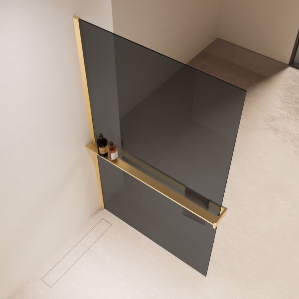 Душевая перегородка Vincea Walk-In VSW-1HR120CGG, 1200*2000, матовый золотой, стекло тонированное1HR120CGG