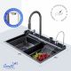 Многофункциональная кухонная мойка Ceruttispa ГЛОРИЯ (GLORIA) Pro nano black CT10578 графит