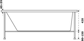 Ванна акриловая Azario Бали БАВ0103 170х70 см белый