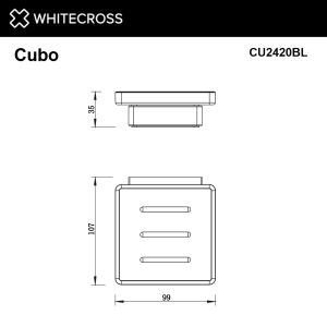 Мыльница подвесная WHITECROSS Cubo CU2420GM оружейная сталь