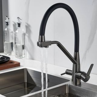 Смеситель для кухни Shevanik S968T с подключением фильтра оружейная сталь Смеситель для кухни Shevanik S968T с подключением фильтра оружейная сталь