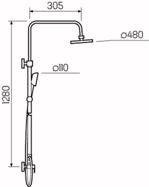 Душевая стойка РМС SL80-003-3 хром