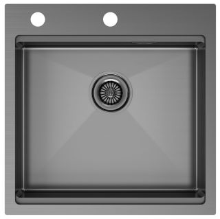 Мойка кухонная Paulmark Kroner-Pro PM705151-GM воронёная сталь Мойка кухонная Paulmark Kroner-Pro PM705151-GM воронёная сталь