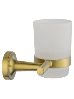 Стакан для зубных щёток с держателем Wonzon & Woghand Simple WW-6521-BG брашированное золото