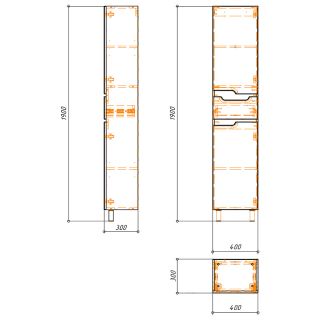 Пенал напольный Azario Kantri CS00097261 левосторонний 40 см белый глянец