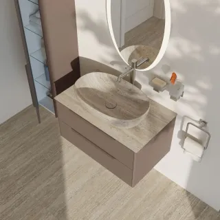 Столешница для полувстраиваемых раковин Kerama Marazzi Про Травертин KM6012G0751RP80Ir2 80 см бежевый матовый