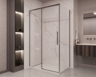 Душевой уголок Vincea Stella VSR-1ST1013CLGM, 1300*1000, вороненая сталь, стекло прозрачное