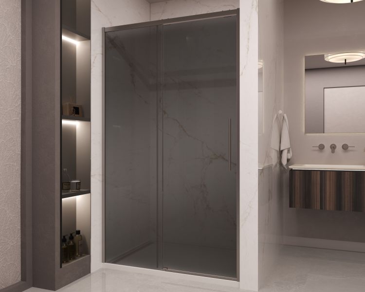 Душевая дверь Vincea Stella VDS-1ST120CGGM, 1200, вороненая сталь, стекло тонированное