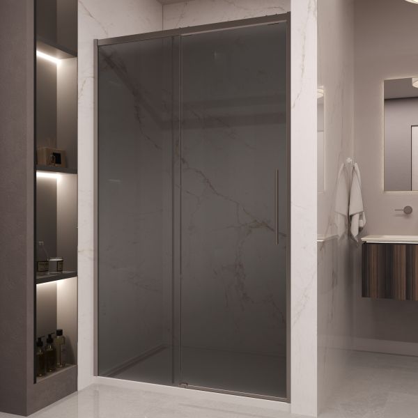 Душевая дверь Vincea Stella VDS-1ST120CGGM, 1200, вороненая сталь, стекло тонированное