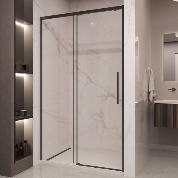 Душевая дверь Vincea Stella VDS-1ST120CLB, 1200, черный, стекло прозрачное