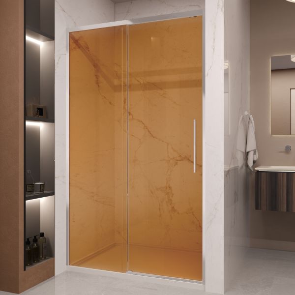 Душевая дверь Vincea Stella VDS-1ST120GS, 1200, хром, стекло янтарь