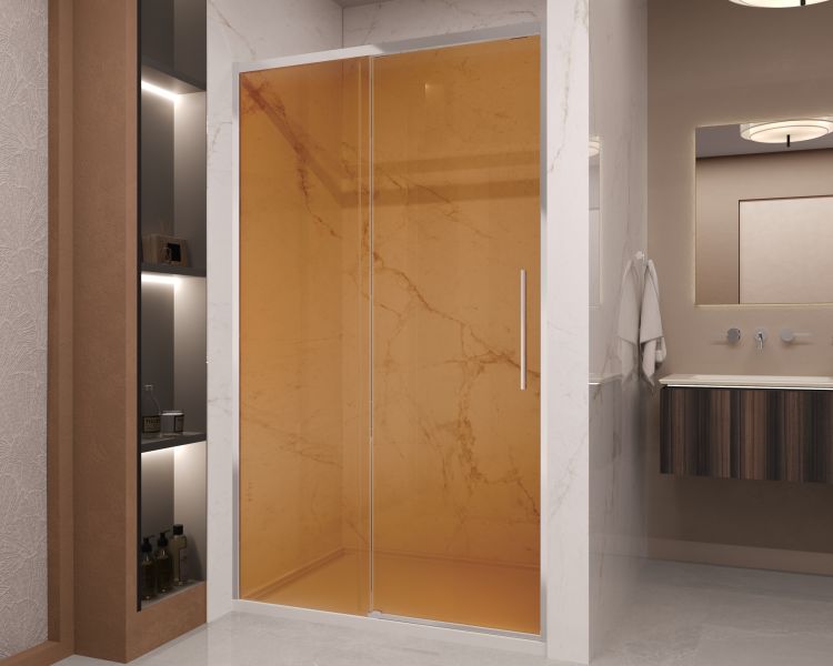 Душевая дверь Vincea Stella VDS-1ST120GS, 1200, хром, стекло янтарь