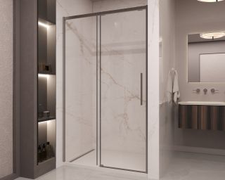 Душевая дверь Vincea Stella VDS-1ST140CLGM, 1400, вороненая сталь, стекло прозрачное