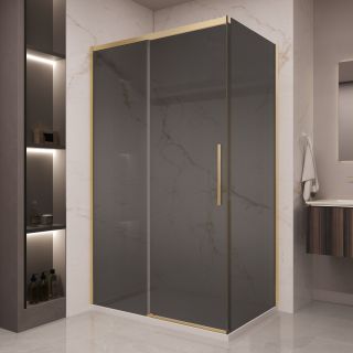 Душевой уголок Vincea Stella VSR-1ST9012CGG, 1200*900, брашированное золото, стекло тонированное