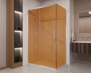 Душевой уголок Vincea Stella VSR-1ST9012GS, 1200*900, хром, стекло янтарь