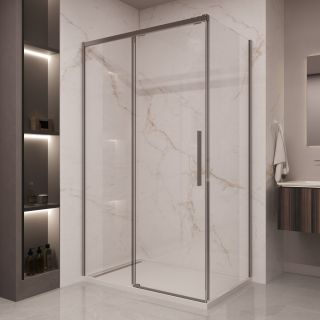 Душевой уголок Vincea Stella VSR-1ST9013CLGM, 1300*900, вороненая сталь, стекло прозрачное