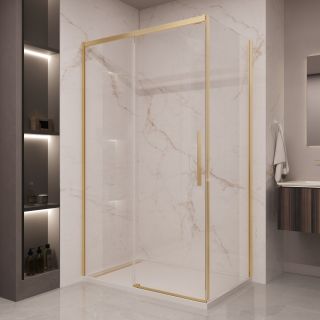 Душевой уголок Vincea Stella VSR-1ST9016CLG, 1600*900, брашированное золото, стекло прозрачное