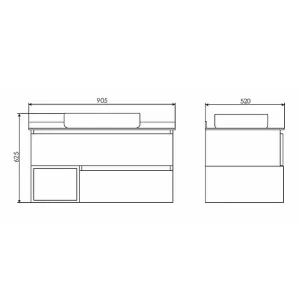 Тумба с раковиной Comforty Прага 00-00014425 90.5 см Дуб белый