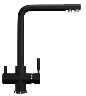 Смеситель для кухни Ulgran Classic U-016-308 с дополнительным краном для питьевой воды чёрный Смеситель для кухни Ulgran Classic U-016-308 с дополнительным краном для питьевой воды чёрный