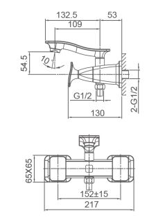 Смеситель для ванны Wonzon & Woghand Shakespeare WW-653101-CR хром Смеситель для ванны Wonzon & Woghand Shakespeare WW-653101-CR хром