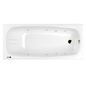 Гидромассажная ванна WHITECROSS Layla Slim 0122.170075.100.LINENANO.GL 170x75 см Line Nano золото