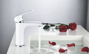 Смеситель для раковины Rose R2101F белый/хром