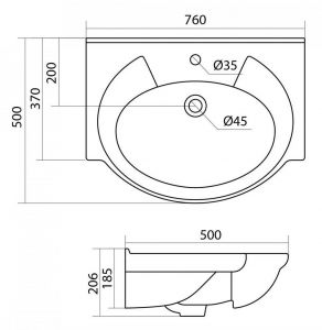 Мебельная раковина Santek Байкал 1WH110259 75см белый