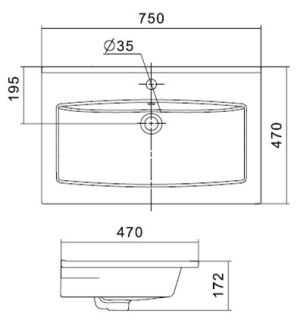 Раковина Акватон Элина 75см 1WH501619 Раковина Акватон Элина 75см 1WH501619