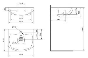 Мебельная раковина Santek Балтика 1WH501701 50см белый