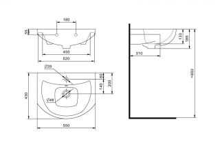 Мебельная раковина Santek Балтика 1WH501702 55см белый Мебельная раковина Santek Балтика 1WH501702 55см белый