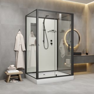 Душевая кабина Niagara Standart ST100/80/15Q/BL/BK 100x80 см профиль чёрный стекло прозрачное