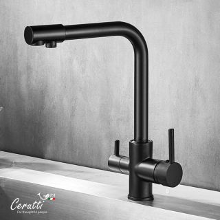 Смеситель для кухни Ceruttispa Лаура B (LAURA B) CT12125 чёрный матовый
