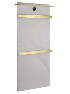 Полотенцесушитель электрический с каменной плитой Wonzon & Woghand Stuttgart WW-A504W-BG 40x80 см белый мрамор/брашированное золото