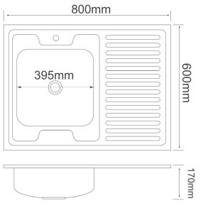 Кухонная мойка РМС MG6-8060L нержавеющая сталь
